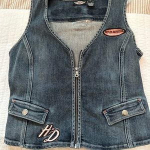 Harley Davidson Denim Vest Size M